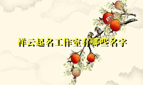 祥云起名工作室有哪些名字