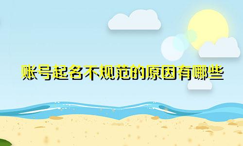 账号起名不规范的原因有哪些