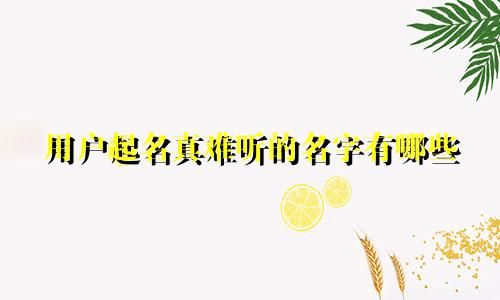用户起名真难听的名字有哪些