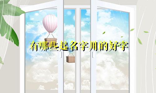 有哪些起名字用的好字