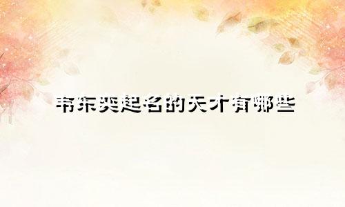韦东奕起名的天才有哪些