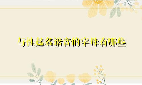 与性起名谐音的字母有哪些