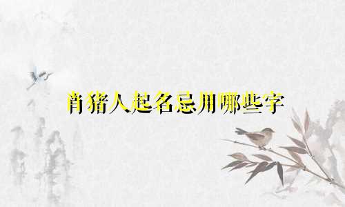 肖猪人起名忌用哪些字