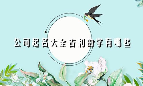 公司起名大全吉利的字有哪些