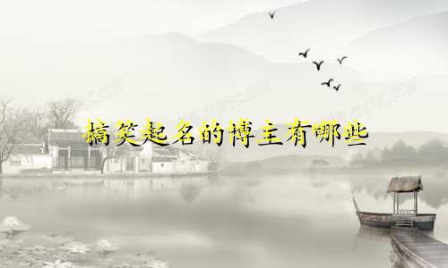 搞笑起名的博主有哪些