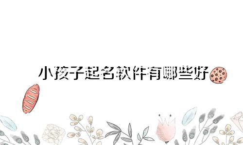 小孩子起名软件有哪些好