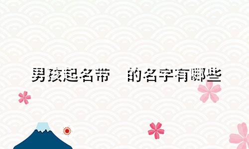 男孩起名带洺的名字有哪些