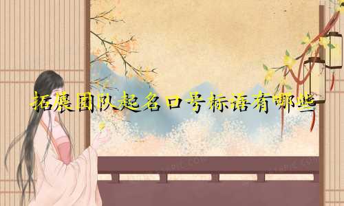 拓展团队起名口号标语有哪些
