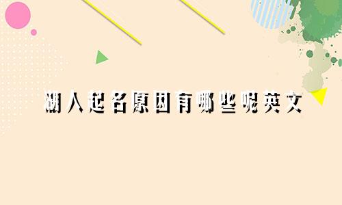湖人起名原因有哪些呢英文