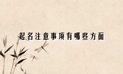 起名注意事项有哪些方面