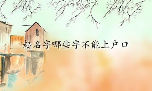 起名字哪些字不能上户口