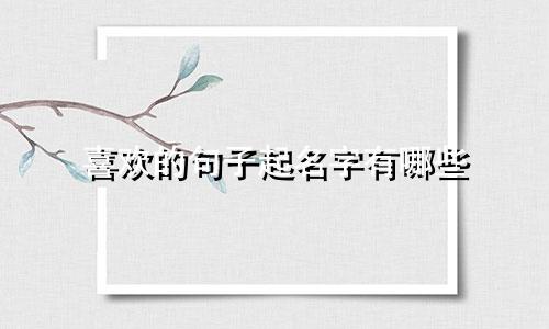 喜欢的句子起名字有哪些
