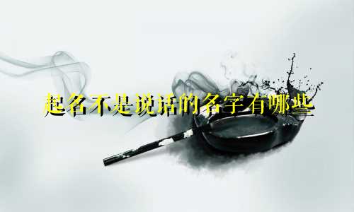 起名不是说话的名字有哪些