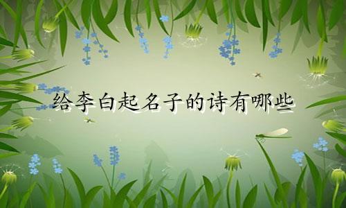 给李白起名子的诗有哪些