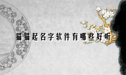 猫猫起名字软件有哪些好听