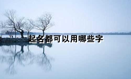 起名都可以用哪些字