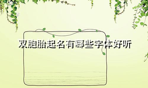 双胞胎起名有哪些字体好听