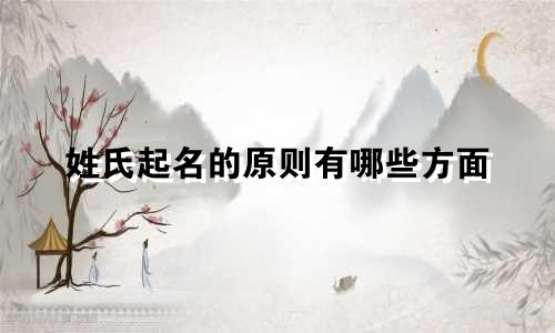姓氏起名的原则有哪些方面