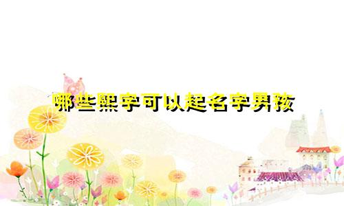 哪些熙字可以起名字男孩