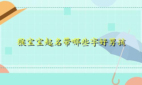 猴宝宝起名带哪些字好男孩