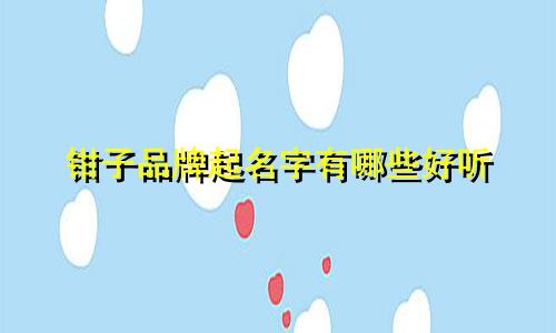 钳子品牌起名字有哪些好听