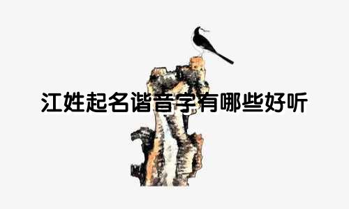 江姓起名谐音字有哪些好听