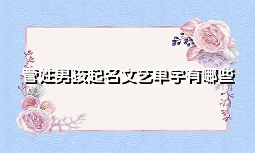 管姓男孩起名文艺单字有哪些