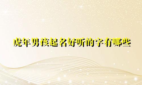 虎年男孩起名好听的字有哪些