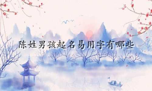 陈姓男孩起名易用字有哪些