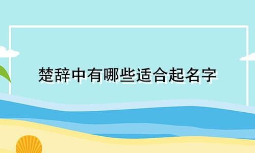 楚辞中有哪些适合起名字