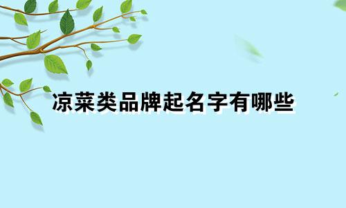 凉菜类品牌起名字有哪些