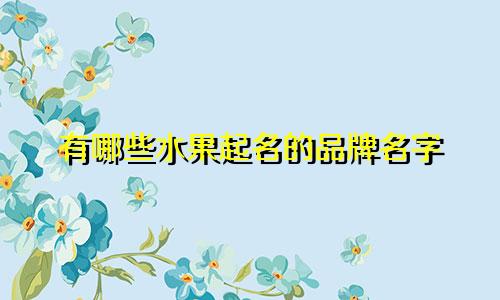 有哪些水果起名的品牌名字