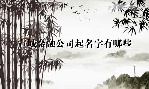 宣城金融公司起名字有哪些