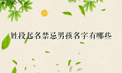 姓段起名禁忌男孩名字有哪些