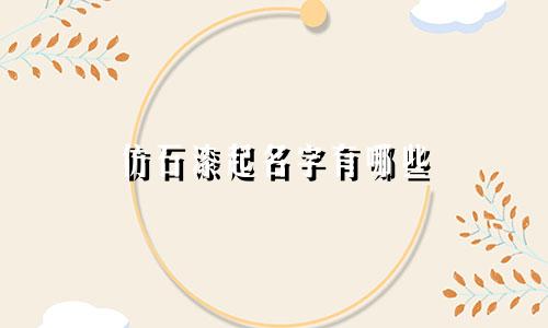 仿石漆起名字有哪些