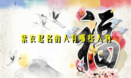 紫衣起名的人有哪些人物
