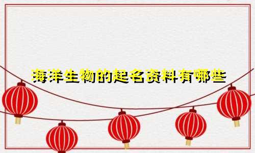 海洋生物的起名资料有哪些