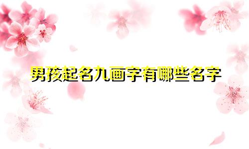 男孩起名九画字有哪些名字