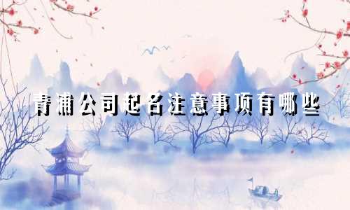 青浦公司起名注意事项有哪些