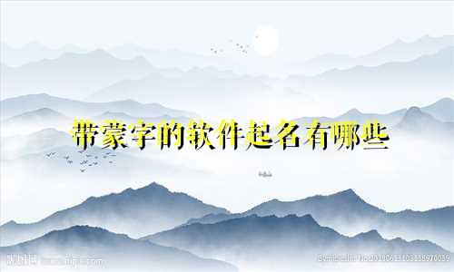 带蒙字的软件起名有哪些