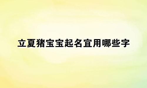立夏猪宝宝起名宜用哪些字