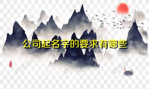 公司起名字的要求有哪些