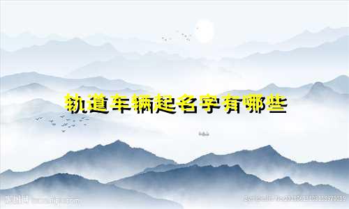 轨道车辆起名字有哪些