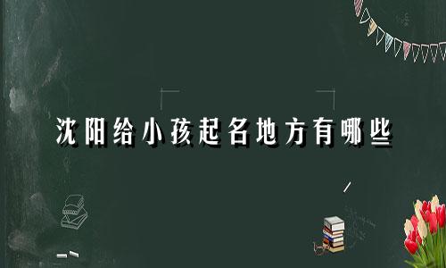 沈阳给小孩起名地方有哪些