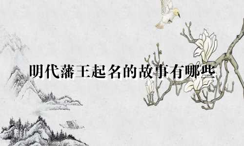 明代藩王起名的故事有哪些