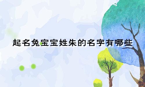 起名兔宝宝姓朱的名字有哪些