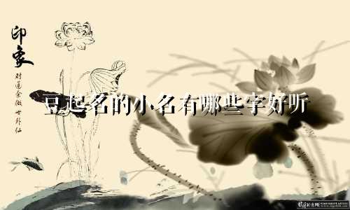 豆起名的小名有哪些字好听