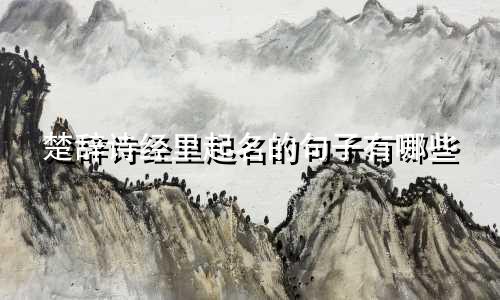 楚辞诗经里起名的句子有哪些