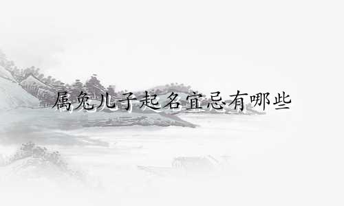 属兔儿子起名宜忌有哪些