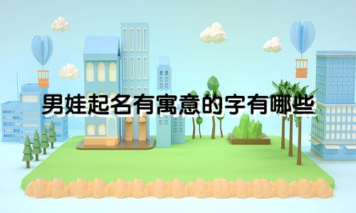 男娃起名有寓意的字有哪些